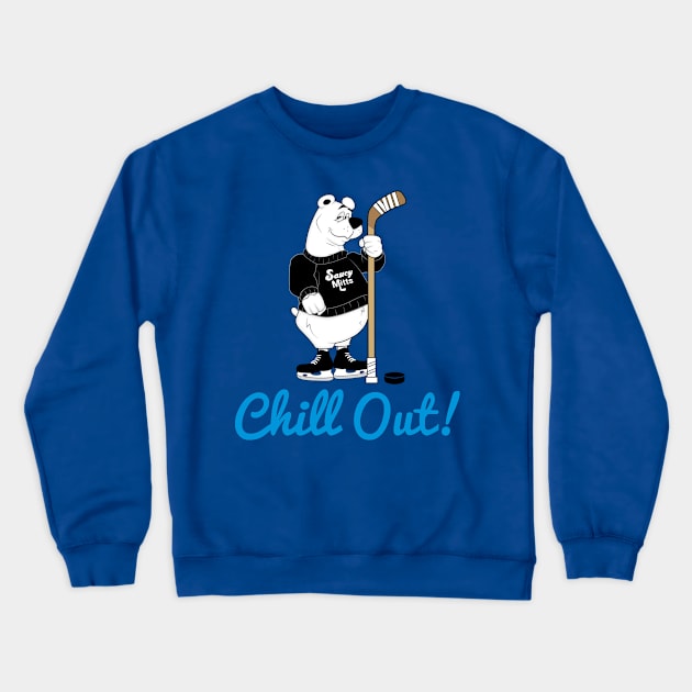 Chill Out! Hockey Polar Bear Crewneck Sweatshirt by SaucyMittsHockey